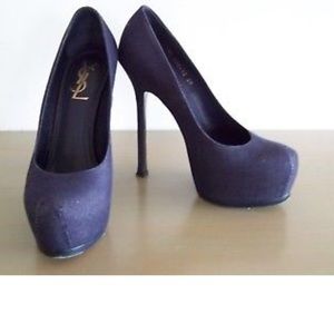 YSL Blue Denim Platform Pumps size 9